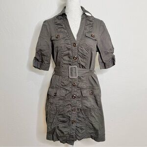 Poetry Grey Utility Dress with Belt